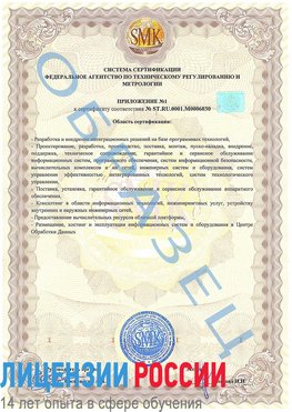 Образец сертификата соответствия (приложение) Бузулук Сертификат ISO 27001