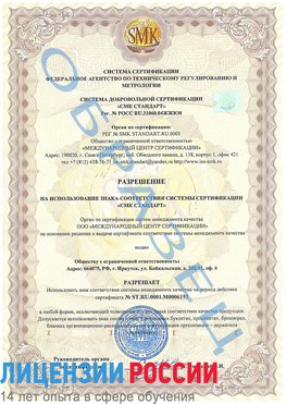 Образец разрешение Бузулук Сертификат ISO 50001