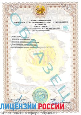 Образец сертификата соответствия (приложение) Бузулук Сертификат ISO 14001